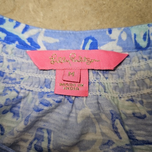 Lilly Pulitzer Blue and White Printed Tunic Top - Picture 6 of 11